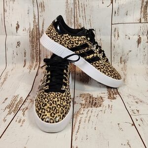 Women’s Adidas Black FY9994 Court Bold Leopard Platform Sneakers Shoes Size 8.5